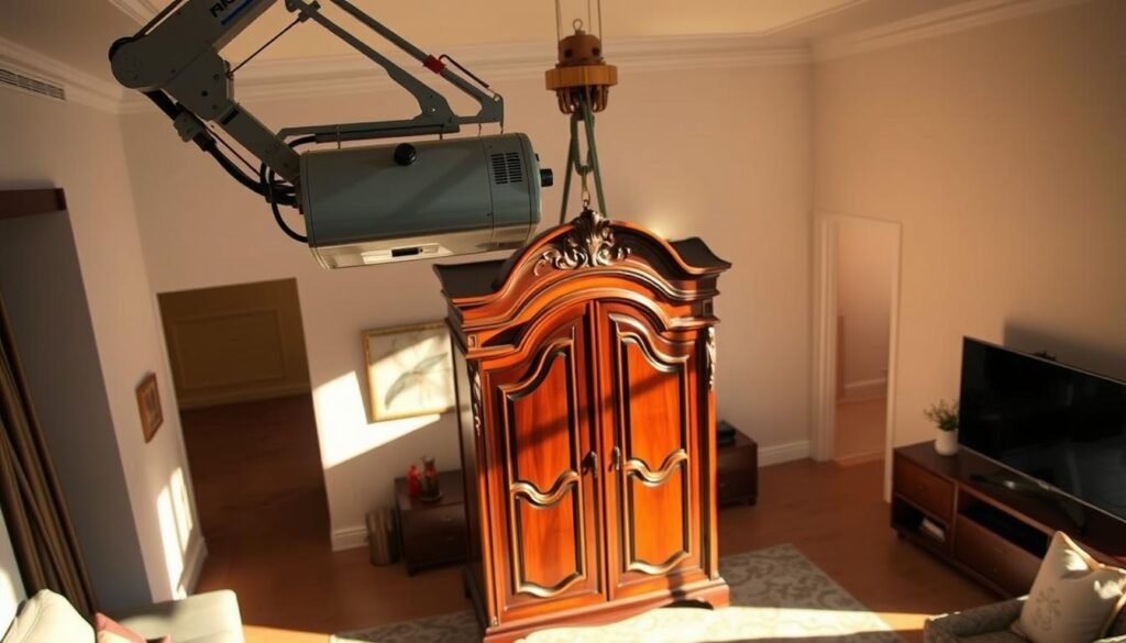 نقل العفش باستخدام الونش الكهربائي