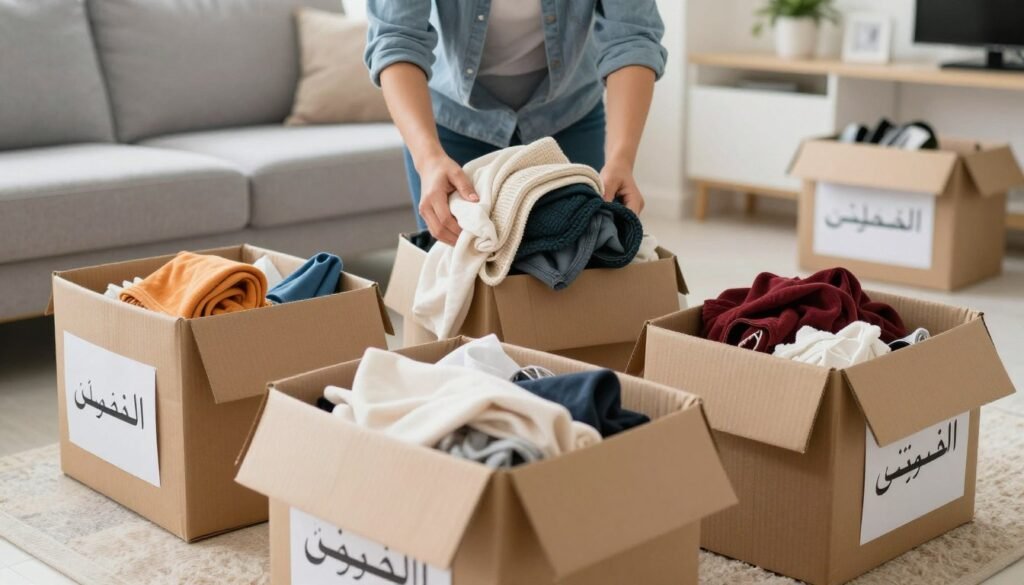 فرز الأغراض والتبرع بالزائد قبل النقل