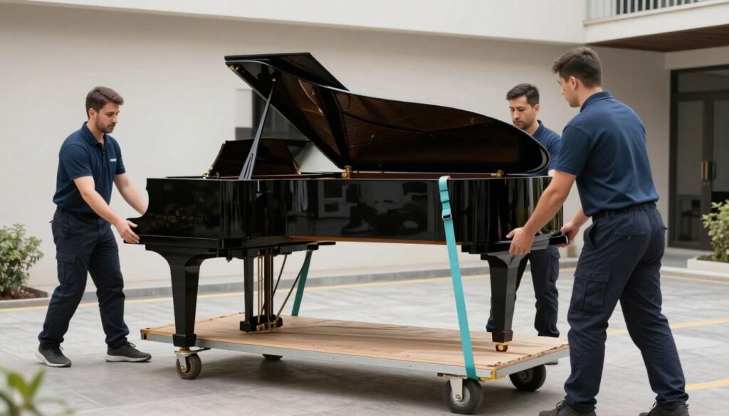 نقل بيانو بأدوات احترافية متخصصة